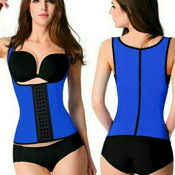 Steel boned vest corset latex waist trainer